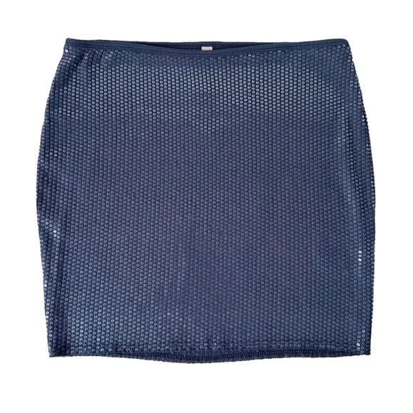 Vintage Y2K Bailey 44 Blue Sequin Mini Skirt Mermaidcore Festival Fashion Party - Picture 10 of 12